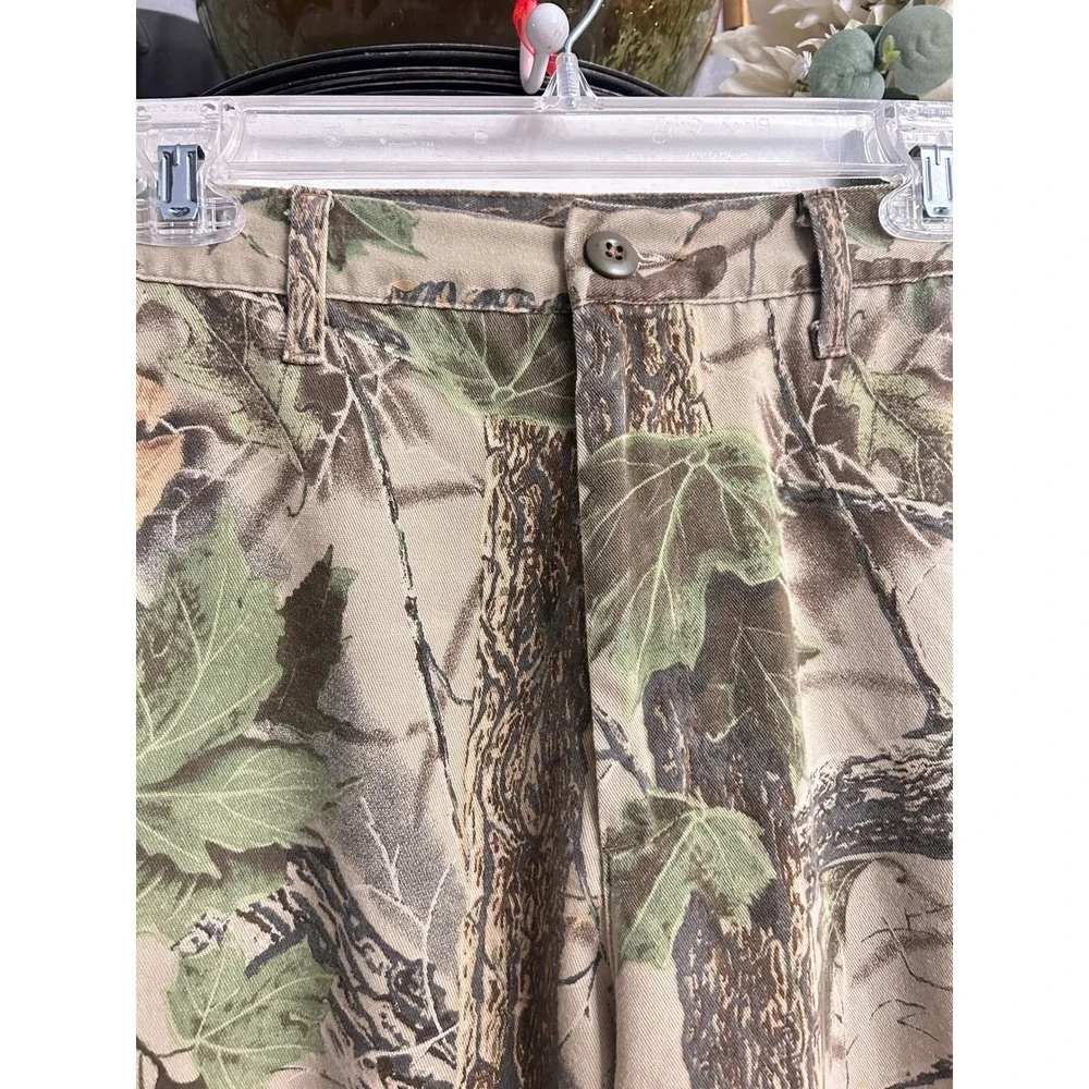 Camo Cargo Pants Green Baggy size MEDIUM Outdoor Cotton 30x31